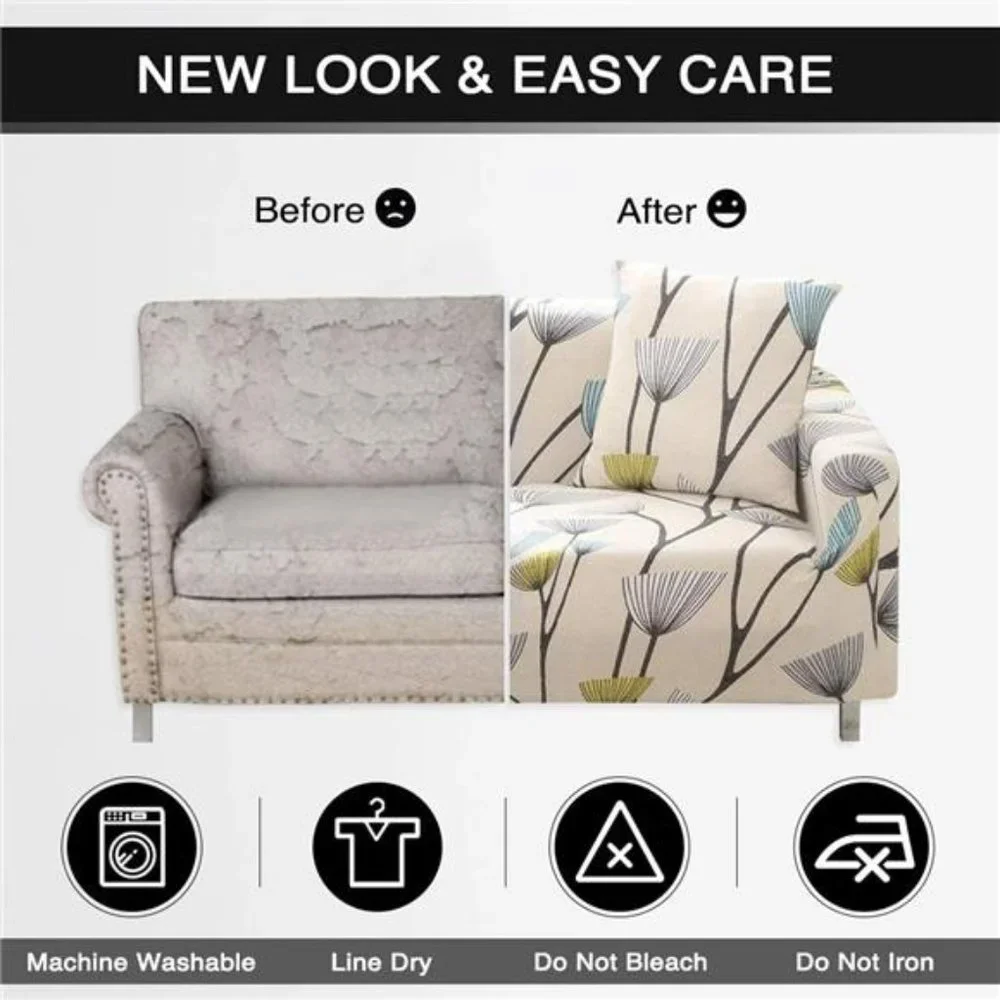 Printed Sofa Cover Stretch Couch Cover Sofa Slipcovers for 3 Cushion Couch